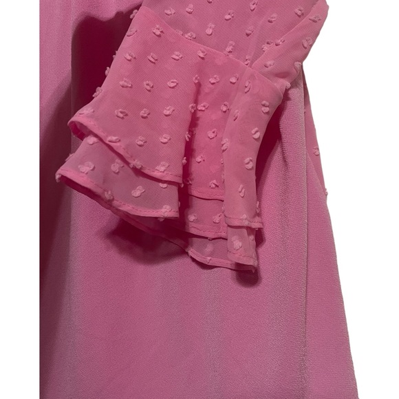 Charter Club Petite Double-Ruffle Textured Pintuck Top Pink - Picture 5 of 10